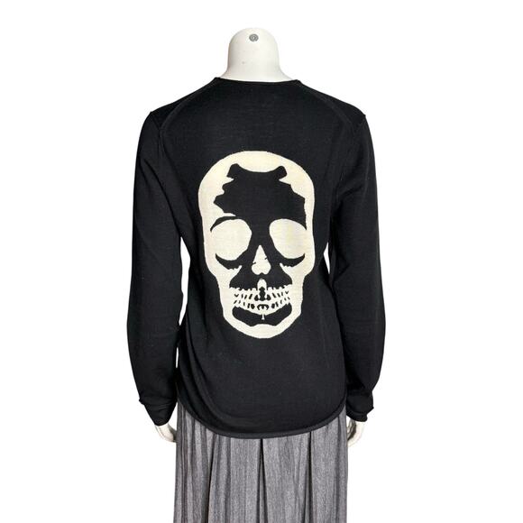 Zadig & Voltaire Sweater Women's Small 100% Merino Wool Skull Graphic Black - Picture 1 of 7